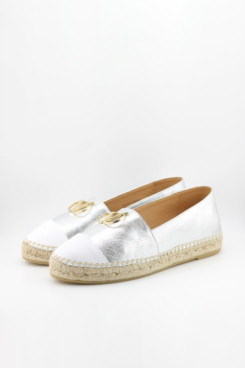 Nivel Metallic Espadrille Loafers with Cap Toe